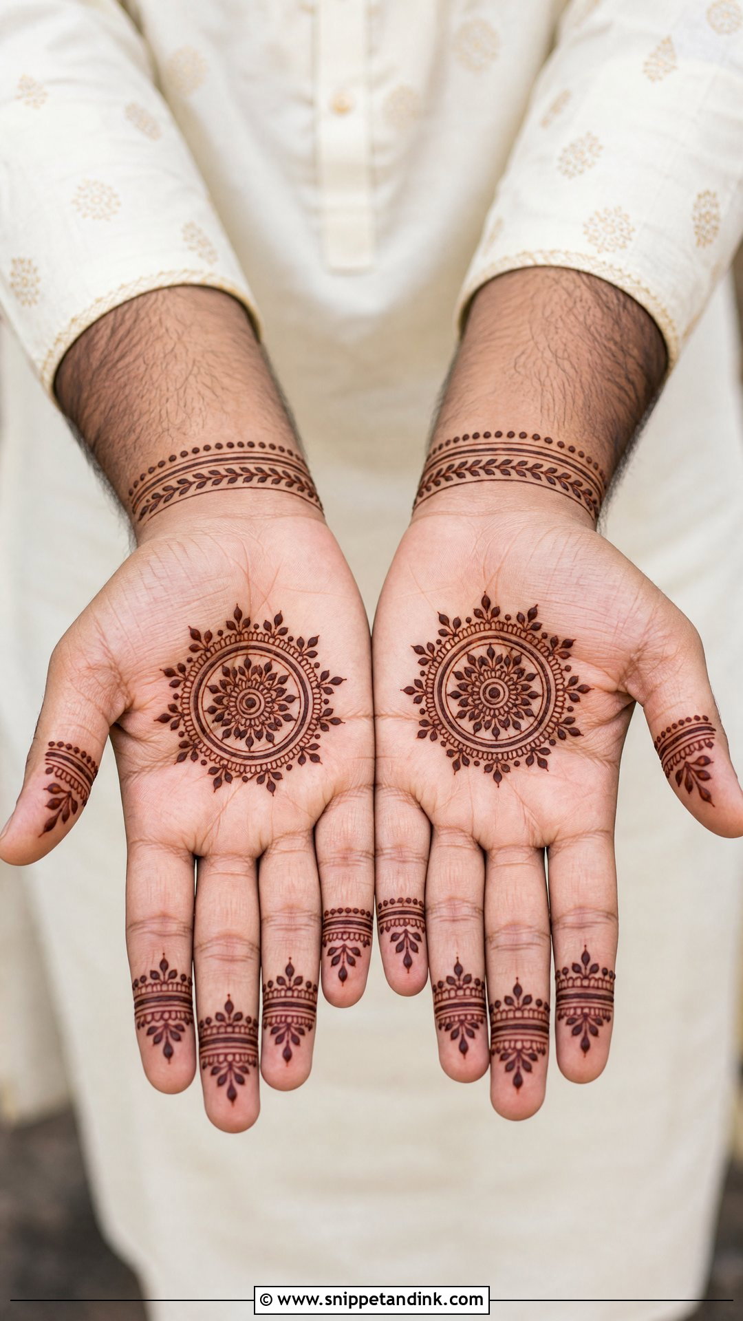 Simple Groom Mehndi Design - Snippet and Ink - 20 Bridegroom Mehndi Designs
