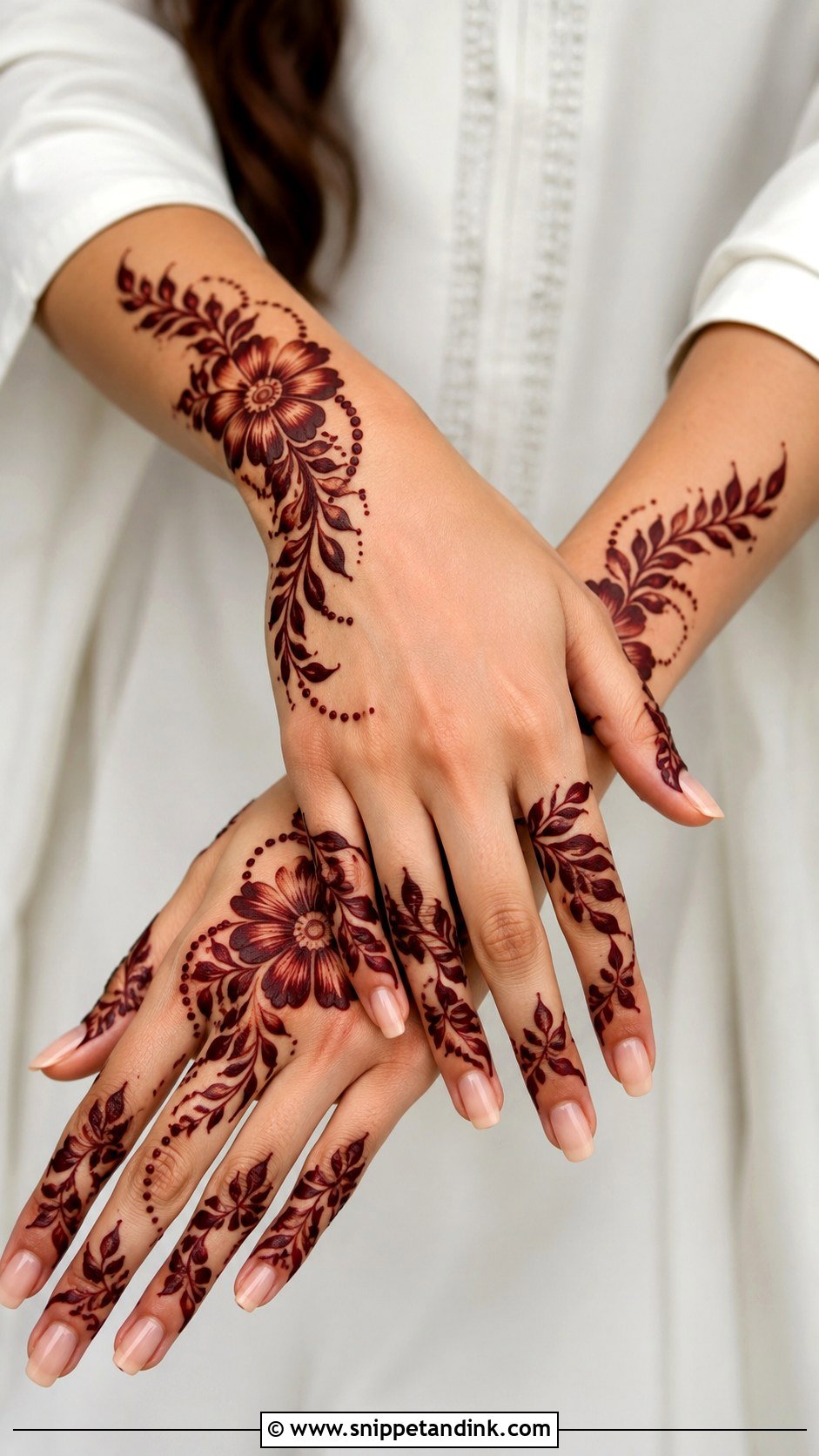 Simple Gulf Back Hand Mehndi Design - Snippet and Ink - 35 Simple Unique Back Hand Mehndi Designs