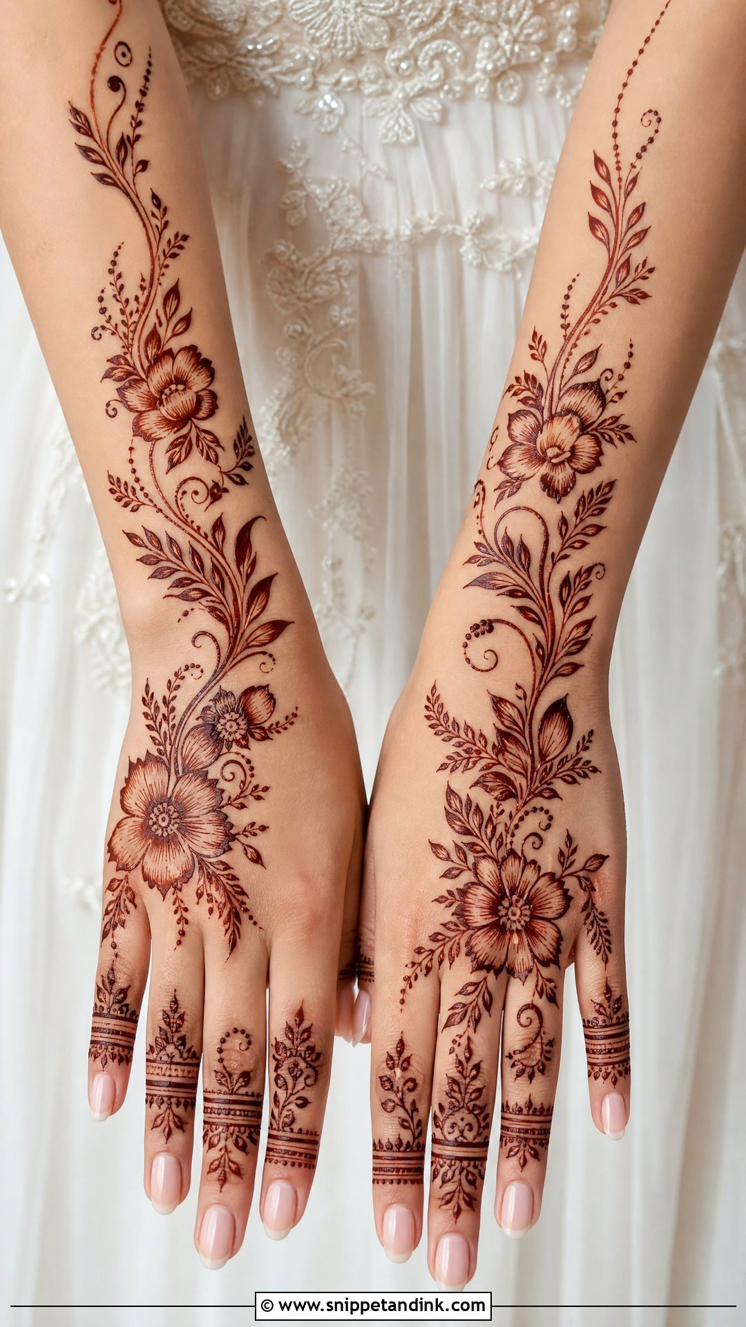 Simple Gulf Bridal Mehndi Design - Snippet and Ink - 20 New Simple Bridal Mehndi Designs