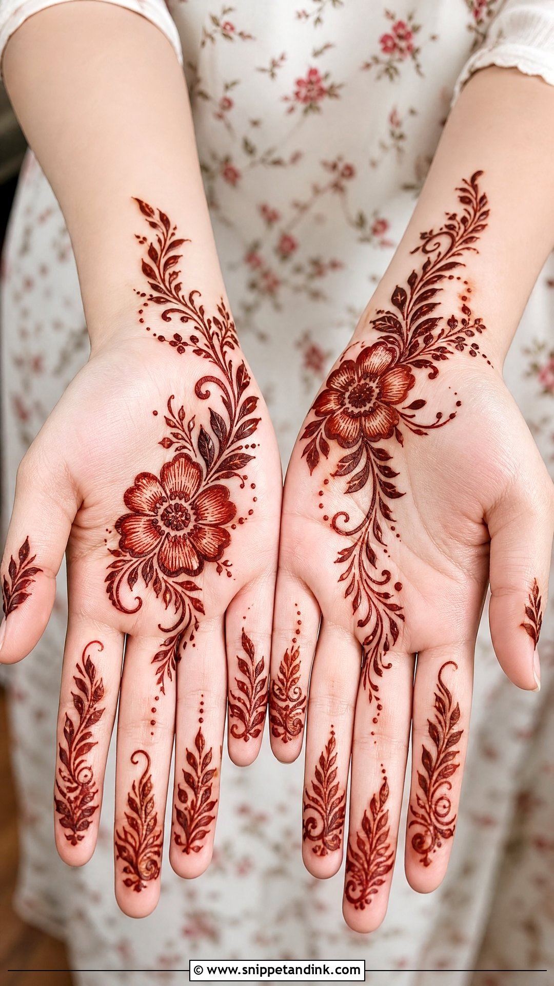 Simple Gulf Front Hand Mehndi Design - Snippet and Ink - 35 Simple Easy Front Hand Mehndi Designs