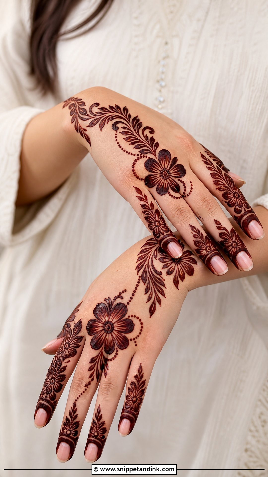 Simple Gulf Mehndi Design - Snippet and Ink - 30 Simple Beautiful Mehndi Designs