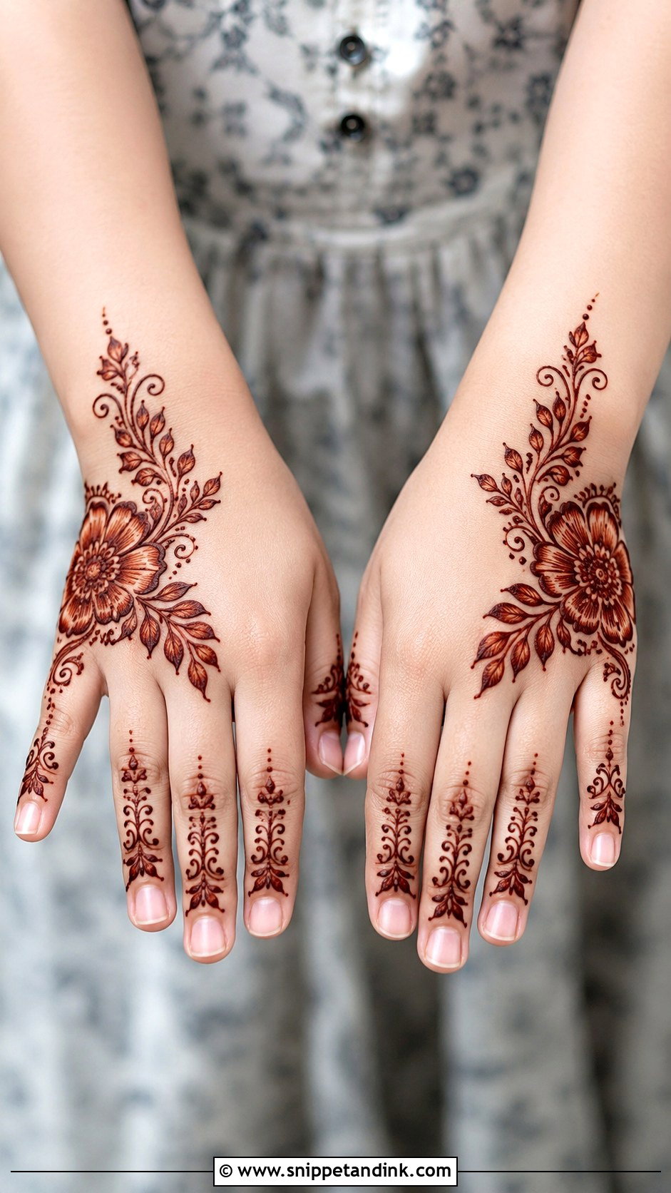 Simple Gulf Mehndi Design For Kids - Snippet and Ink - 30 Very Simple Mehndi Designs for Kids