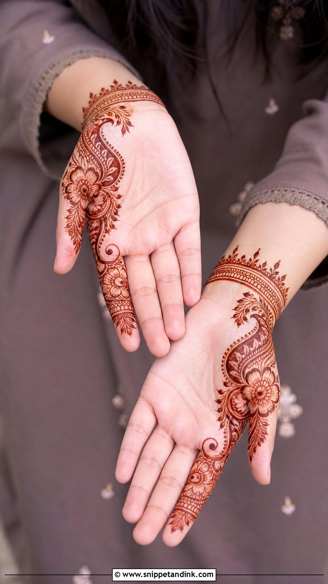 Simple Half Hand Front Mehndi Design - Snippet and Ink - 35 Simple Easy Front Hand Mehndi Designs