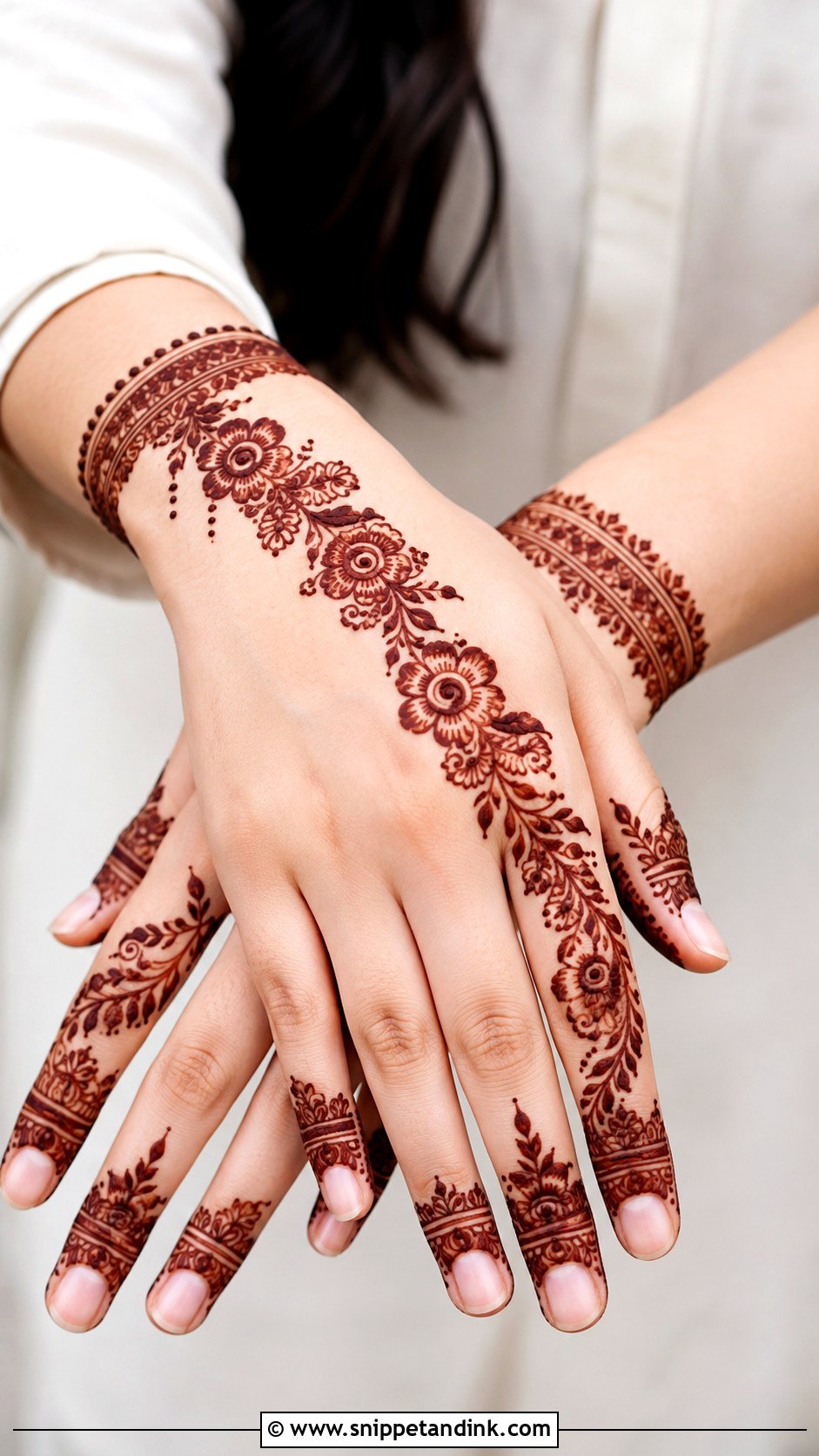 Simple Half Hand Mehndi Design - Snippet and Ink - 35 Simplest Mehndi Designs
