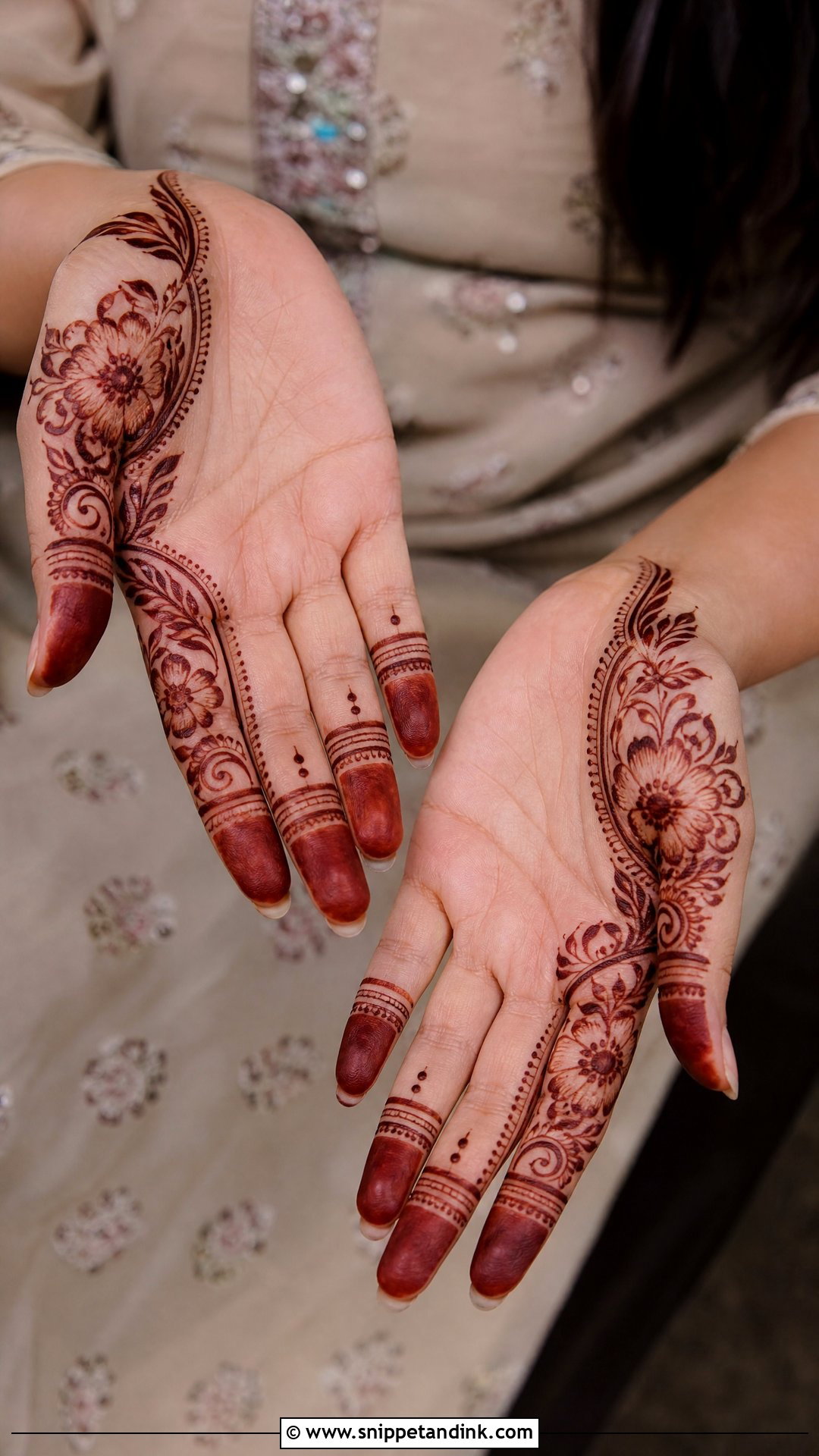 Simple Half Hand Mehndi Design - Snippet and Ink - 35 Very Simple Mehndi Designs