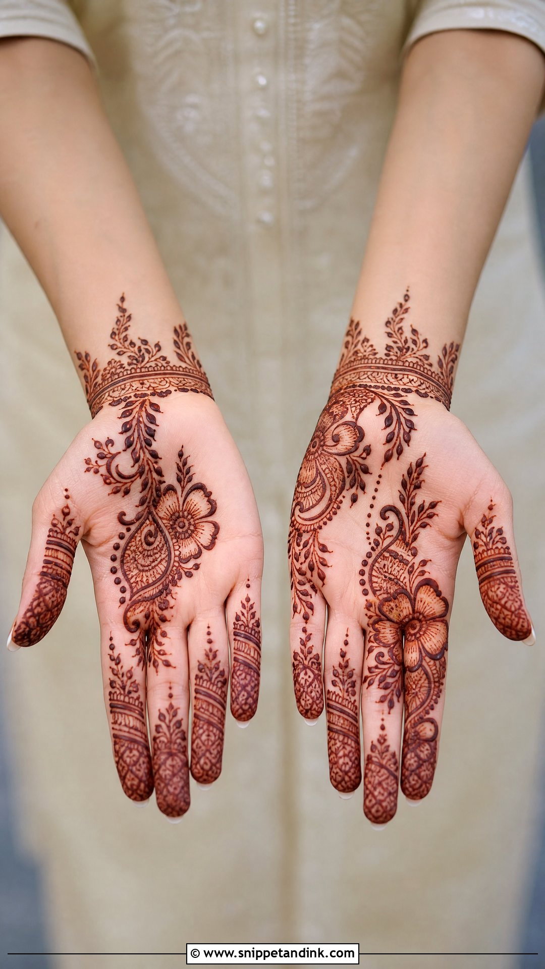 Simple Half Hand Mehndi Design - Snippet and Ink - 30 Simple Beautiful Mehndi Designs