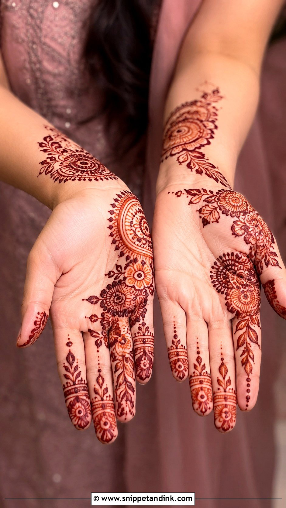 Simple Half Hand Mehndi Design - Snippet and Ink - 35 Simple Aesthetic Mehndi Designs