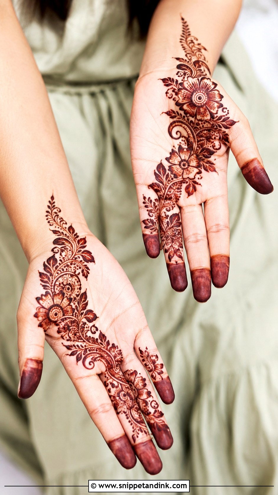 Simple Half Hand Mehndi Design - Snippet and Ink - 35 Simple Mehndi Designs