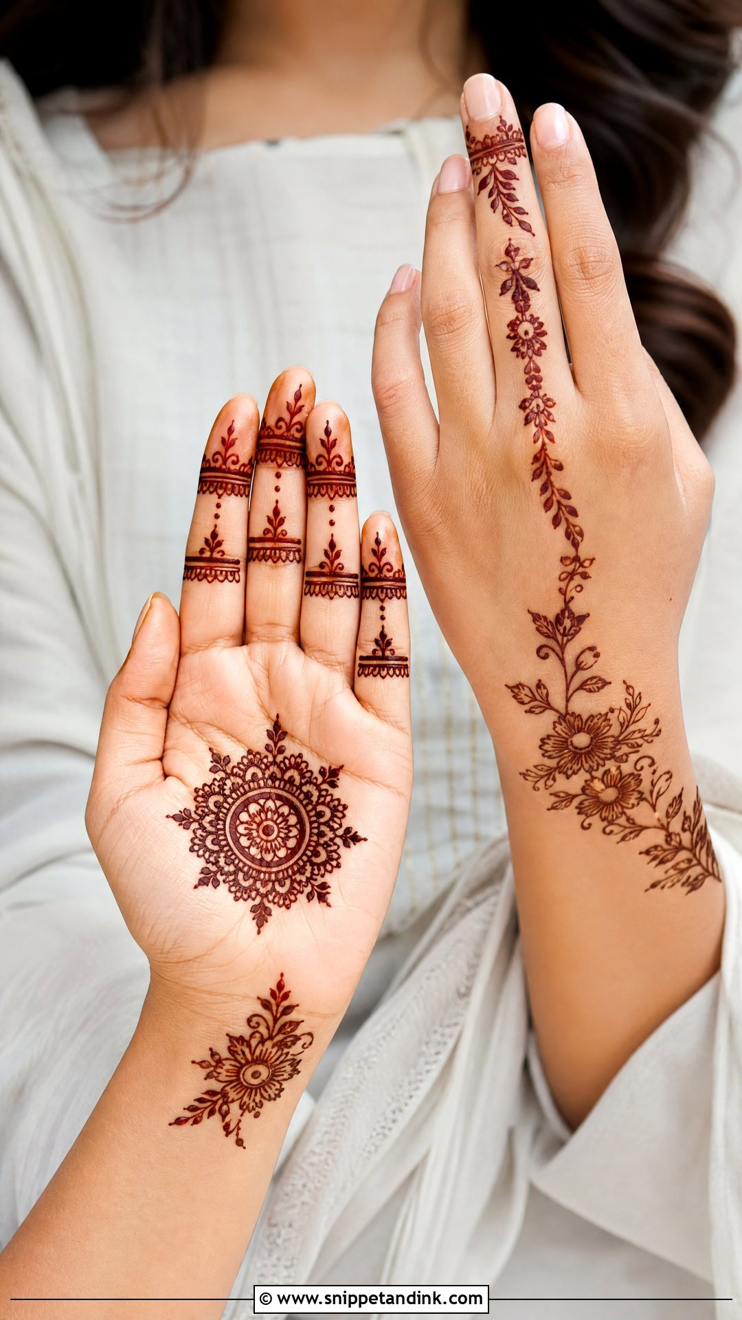 Simple Half Hand Wedding Mehndi Design - Snippet and Ink - 25 Simple Wedding Mehndi Designs