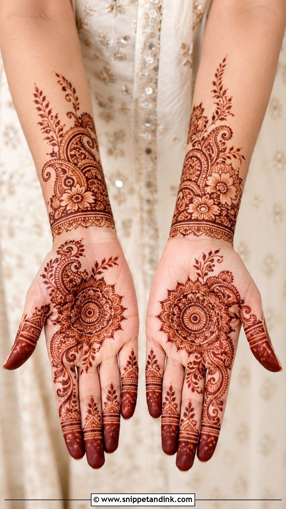 Simple Half Palm Mehndi Design - Snippet and Ink - 35 Simple Front Palm Mehndi Designs