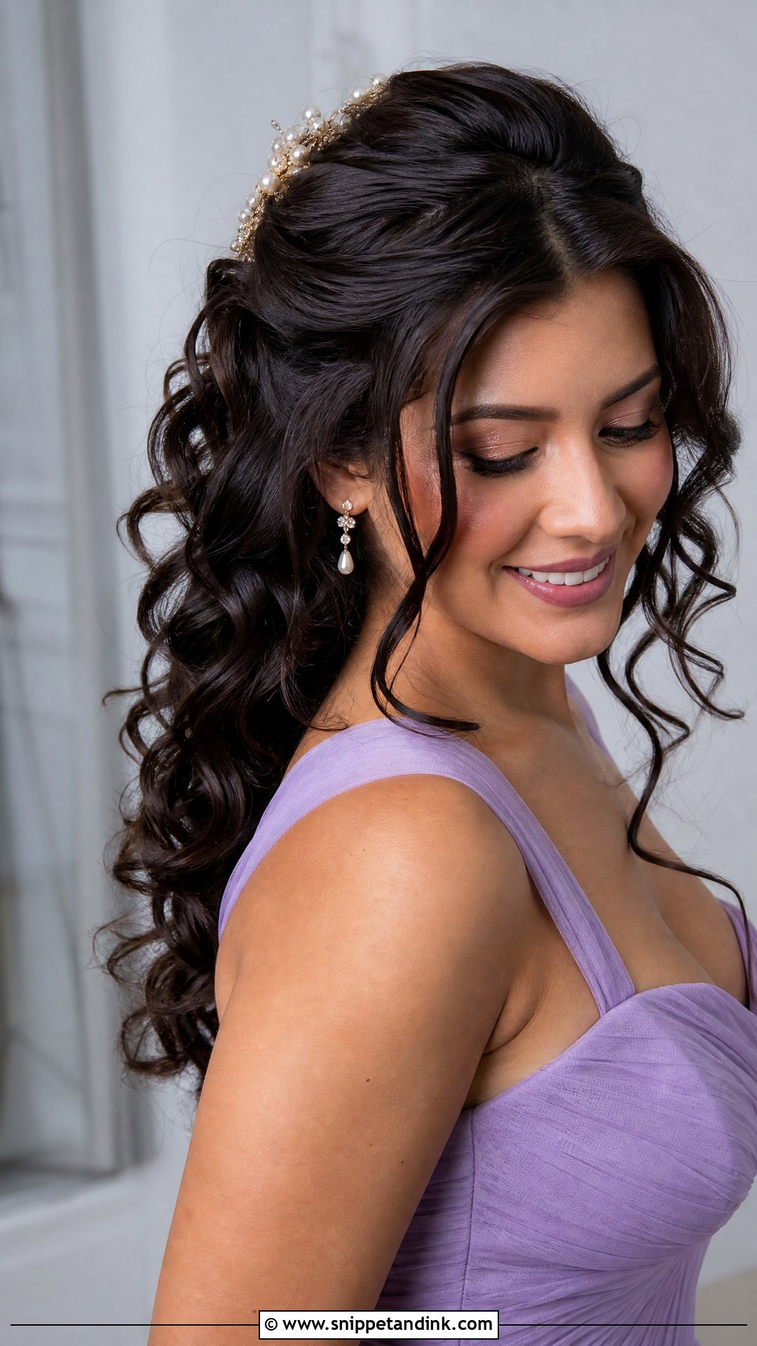 Simple Half Up Curls For Marriage - Snippet and Ink - 20 Simple Hairstyle for Marriage Ideas