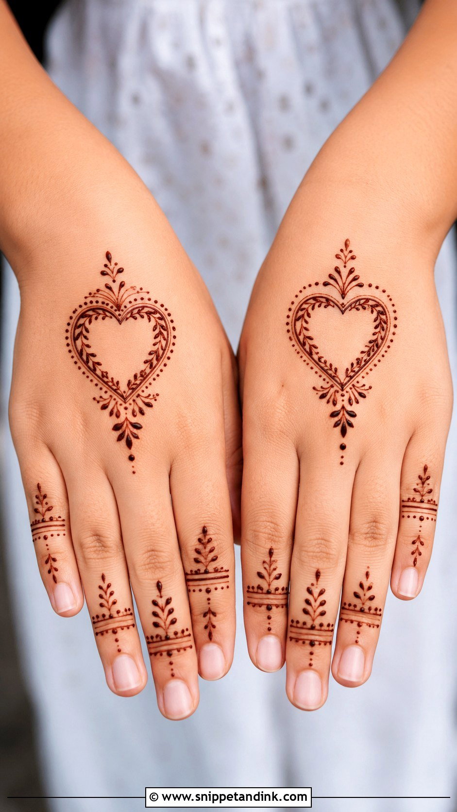 Simple Heart Mehndi Design For Kids - Snippet and Ink - 30 Very Simple Mehndi Designs for Kids