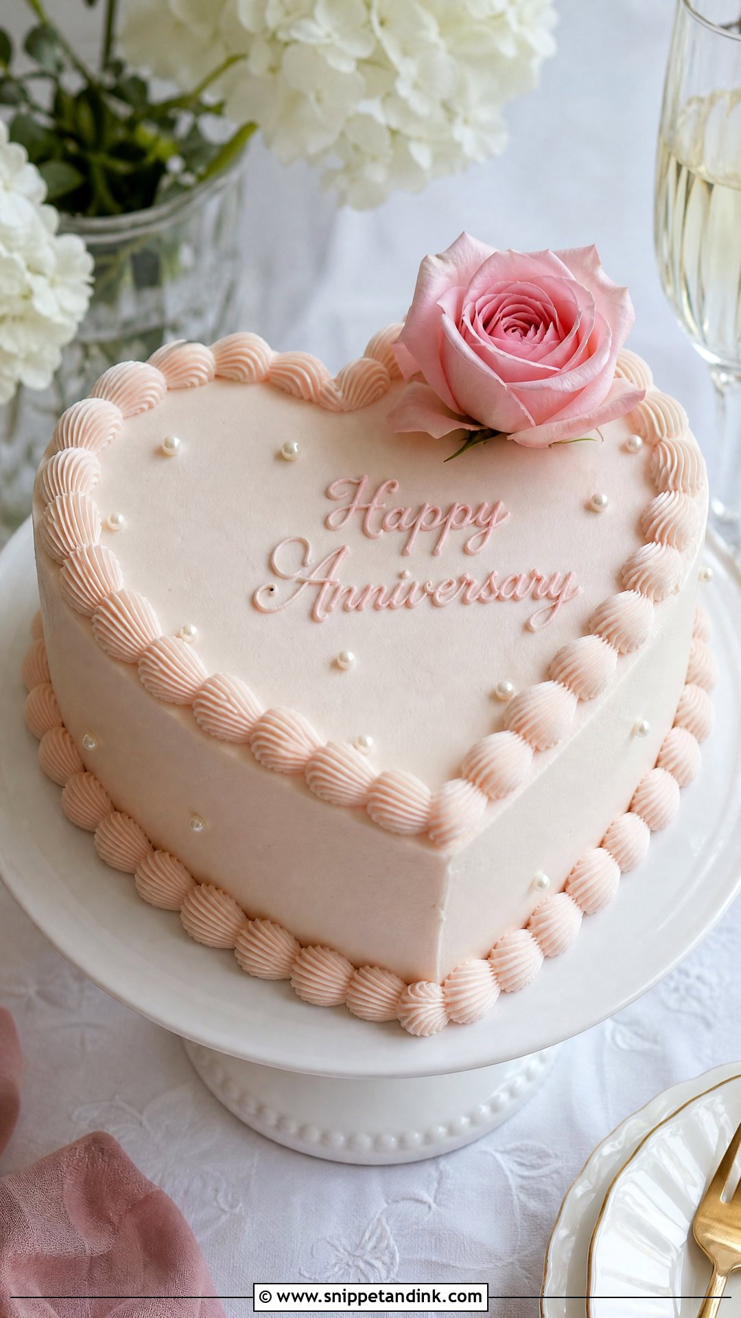 Simple Heart Wedding Anniversary Cake - Snippet and Ink - 20 Simple Wedding Anniversary Cake Design Ideas