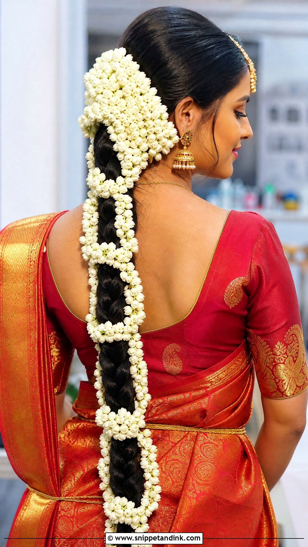 Simple Indian Bridal Braid With Gajra - Snippet and Ink - 20 Simple Indian Bridal Hairstyles