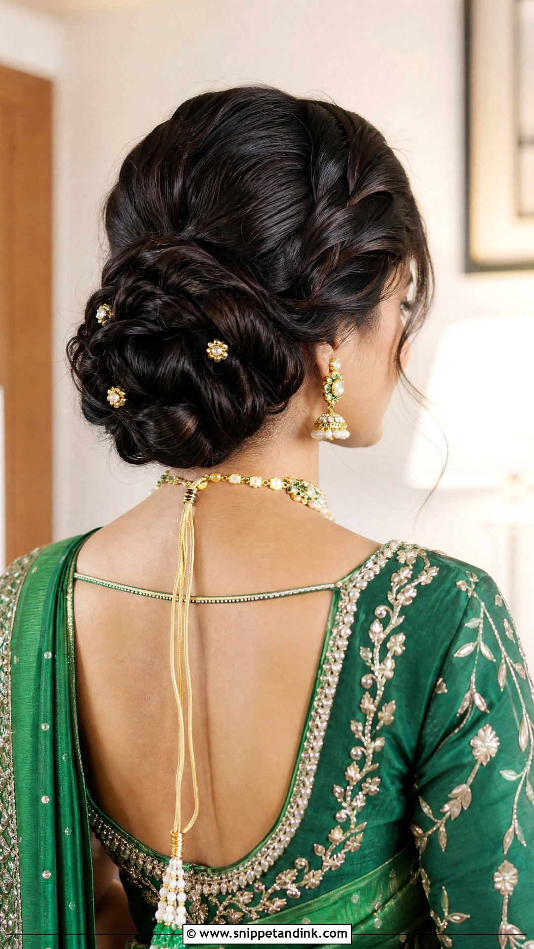 Simple Indian Bridal Braided Bun - Snippet and Ink - 20 Simple Indian Bridal Hairstyles