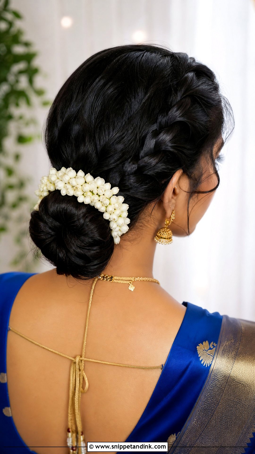 Simple Indian Bridal Crown Braid Bun - Snippet and Ink - 20 Simple Indian Bridal Hairstyles