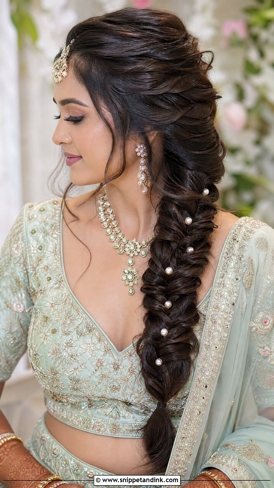 Simple Indian Bridal Fishtail Braid - Snippet and Ink - 20 Simple Indian Bridal Hairstyles