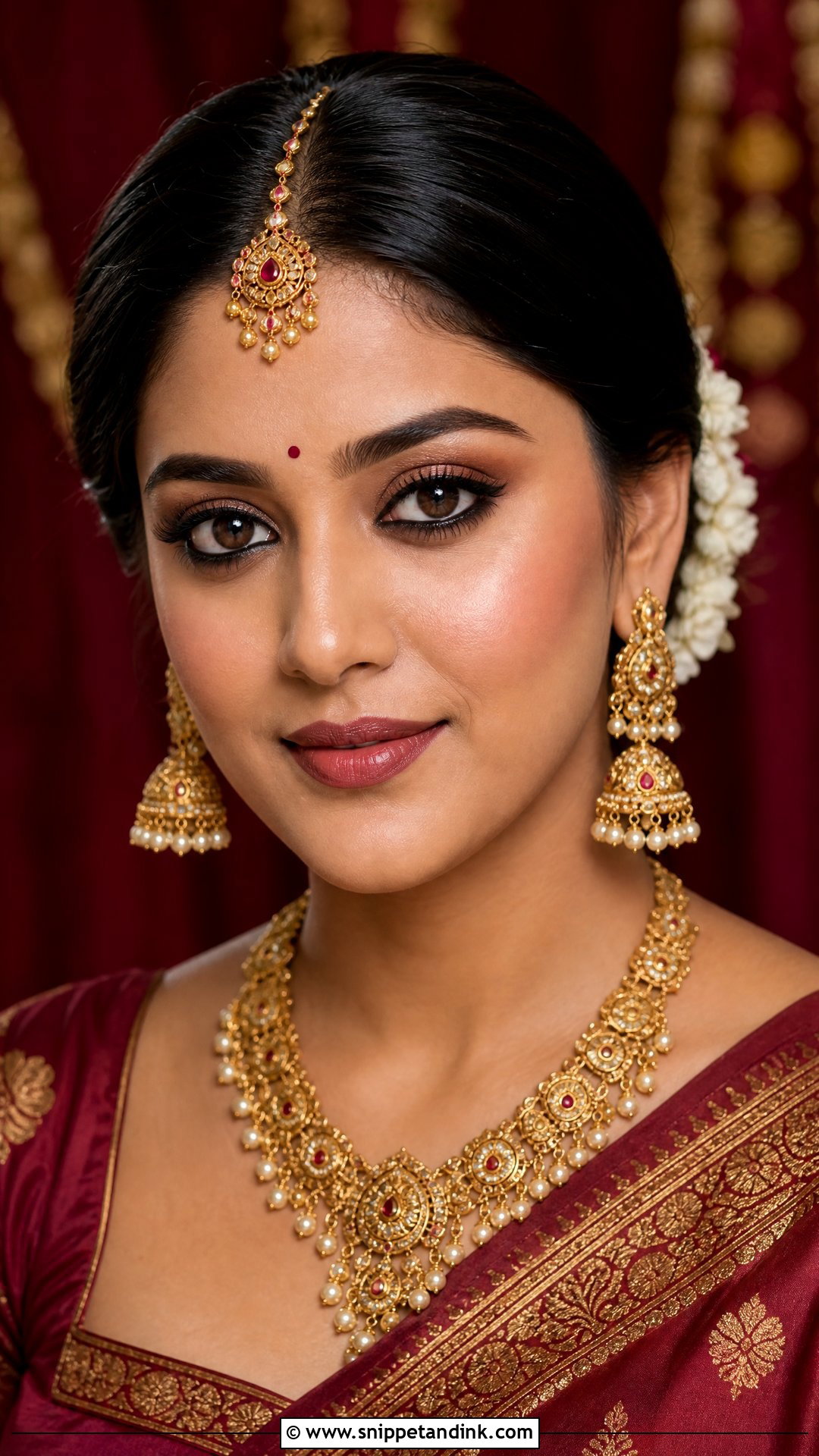 Simple Indian Bridal Look With Kajal Eyes - Snippet and Ink - 20 Simple Indian Bridal Look Ideas