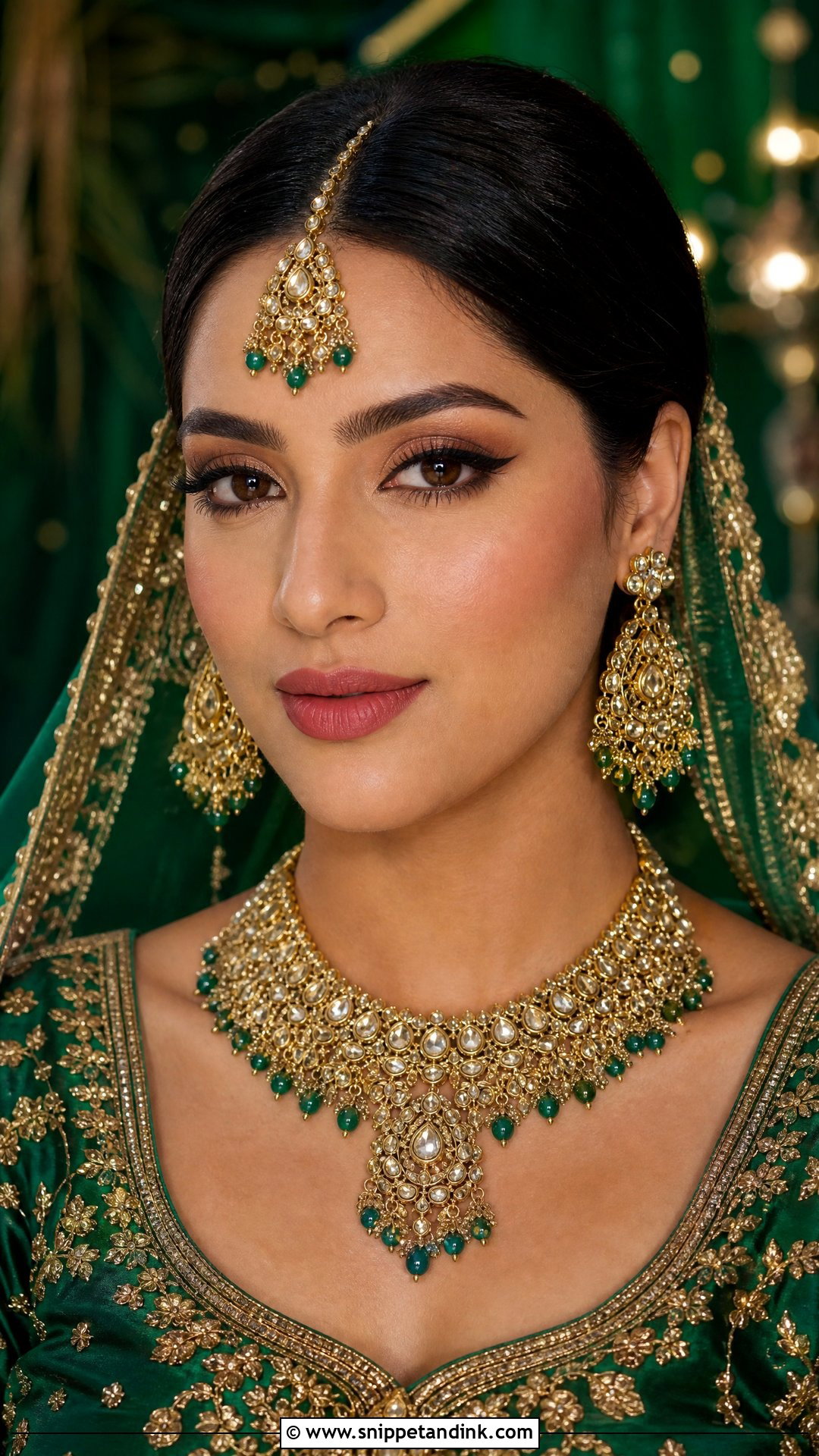 Simple Indian Bridal Look With Matte Base - Snippet and Ink - 20 Simple Indian Bridal Look Ideas