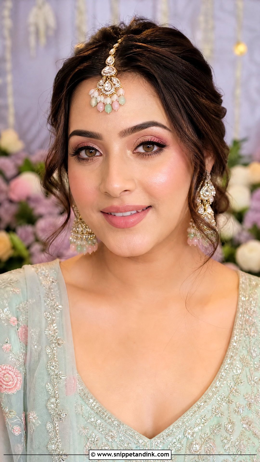 Simple Indian Bridal Look With Pastel Outfit - Snippet and Ink - 20 Simple Indian Bridal Look Ideas