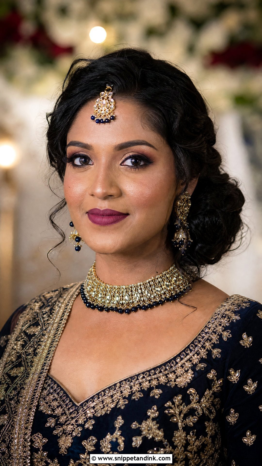 Simple Indian Bridal Makeup With Berry Lip - Snippet and Ink - 20 Simple Indian Bridal Makeup Ideas
