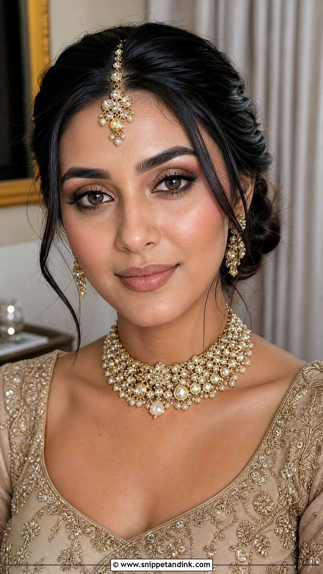 Simple Indian Bridal Makeup With Brown Eyeshadow - Snippet and Ink - 20 Simple Indian Bridal Makeup Ideas
