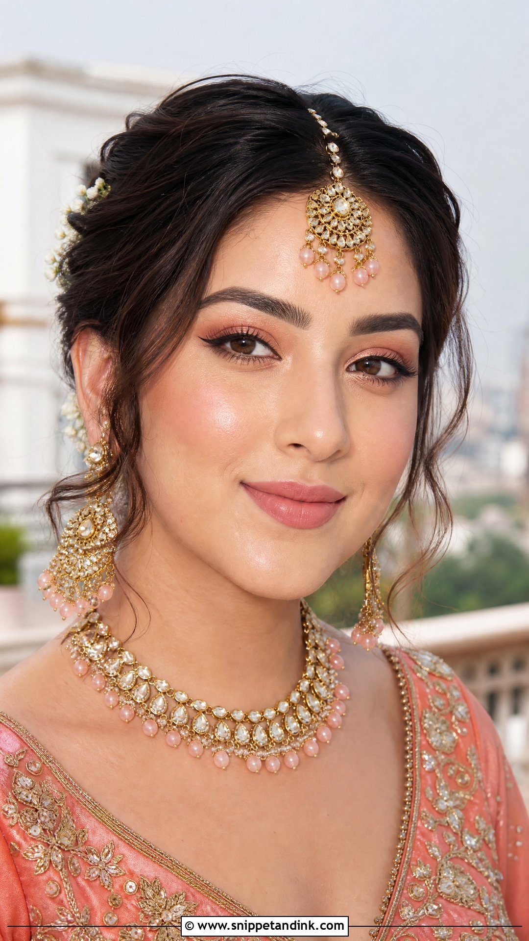 Simple Indian Bridal Makeup With Peach Tones - Snippet and Ink - 20 Simple Indian Bridal Makeup Ideas