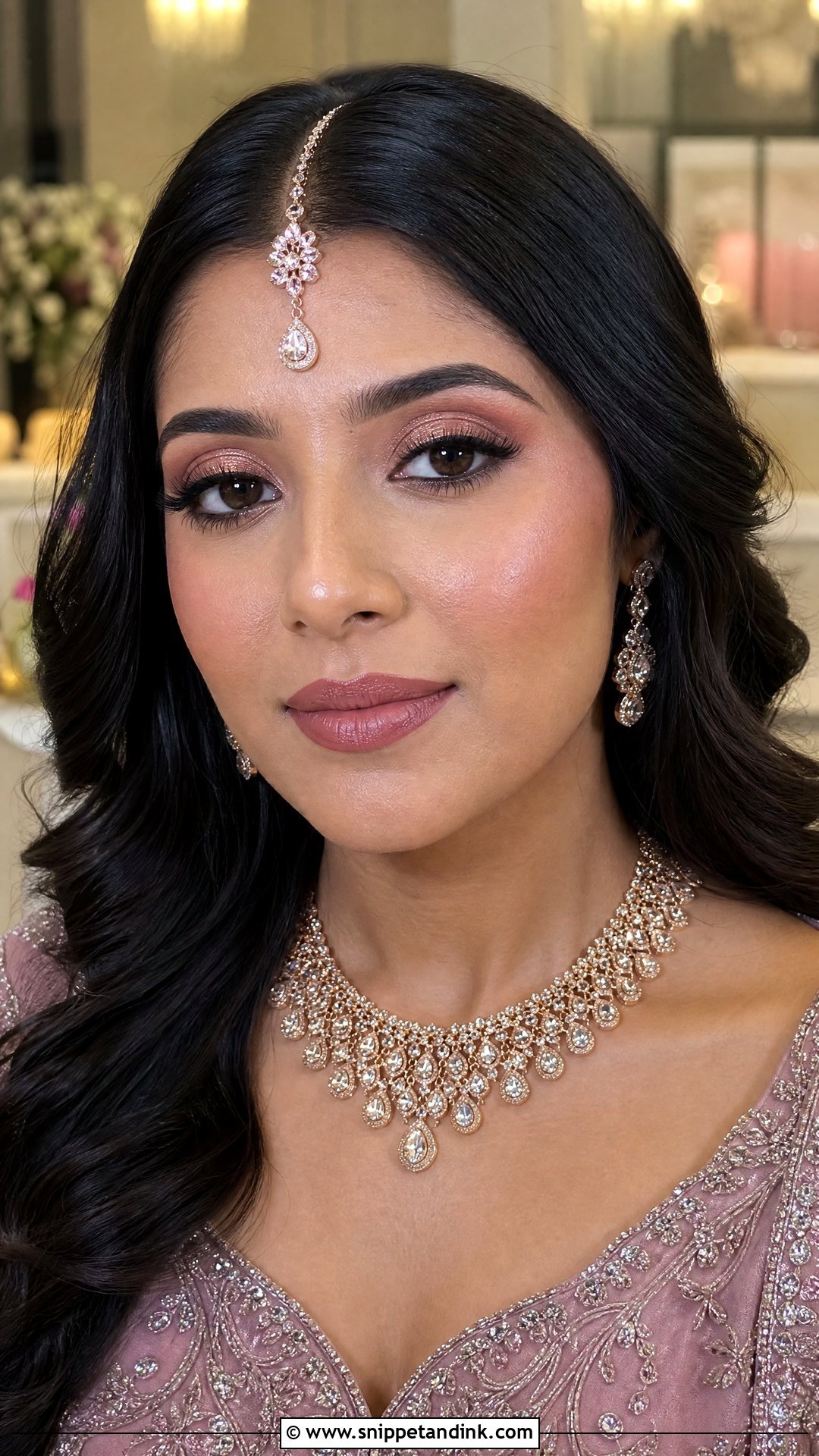 Simple Indian Bridal Makeup With Rose Gold Eyes - Snippet and Ink - 20 Simple Indian Bridal Makeup Ideas