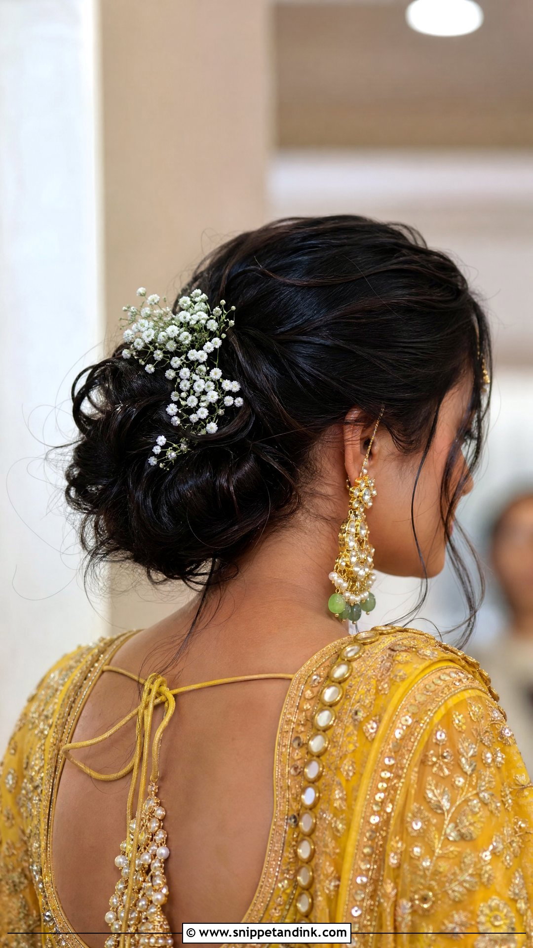 Simple Indian Bridal Messy Bun - Snippet and Ink - 20 Simple Indian Bridal Hairstyles