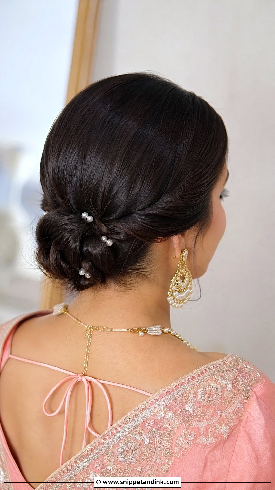 Simple Indian Bridal Short Hair Bun - Snippet and Ink - 20 Simple Indian Bridal Hairstyles