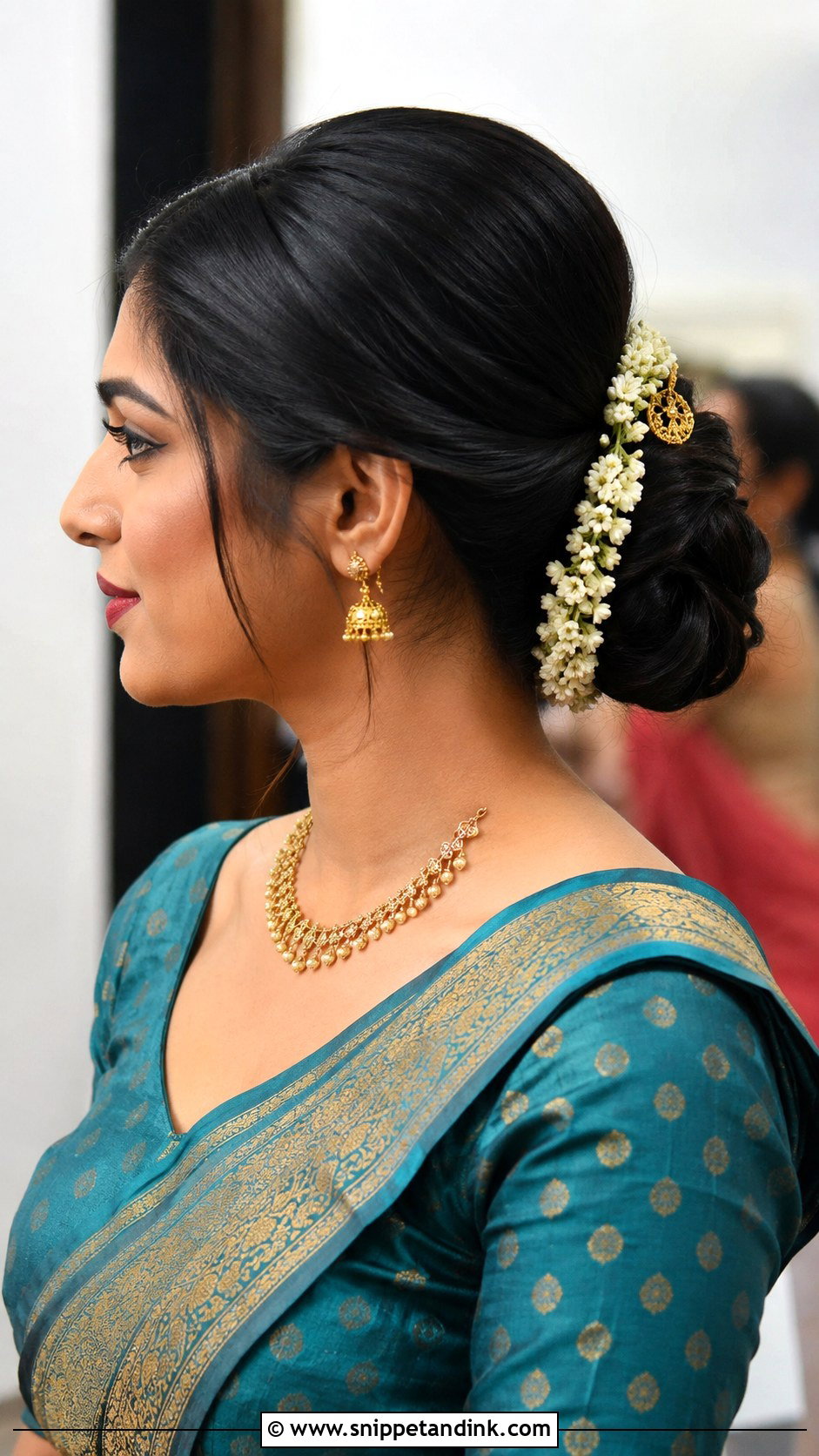 Simple Indian Wedding Bun - Snippet and Ink - 20 Indian Hair Bun for Wedding Ideas