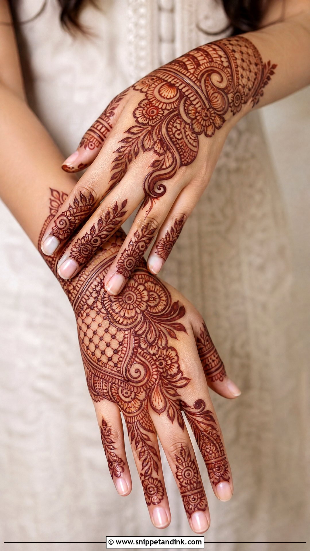 Simple Indo Arabic Bridal Mehndi Design - Snippet and Ink - 20 Simple Easy Bridal Mehndi Designs