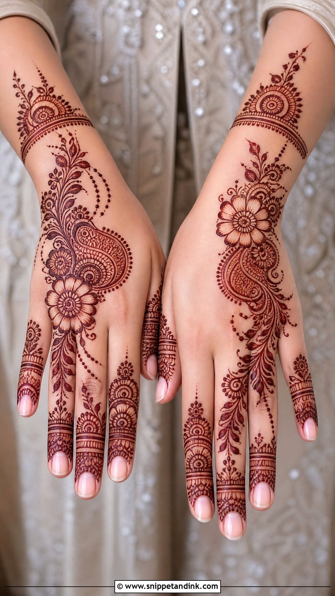 Simple Indo Arabic Engagement Mehndi Design - Snippet and Ink - 25 Simple Engagement Mehndi Designs