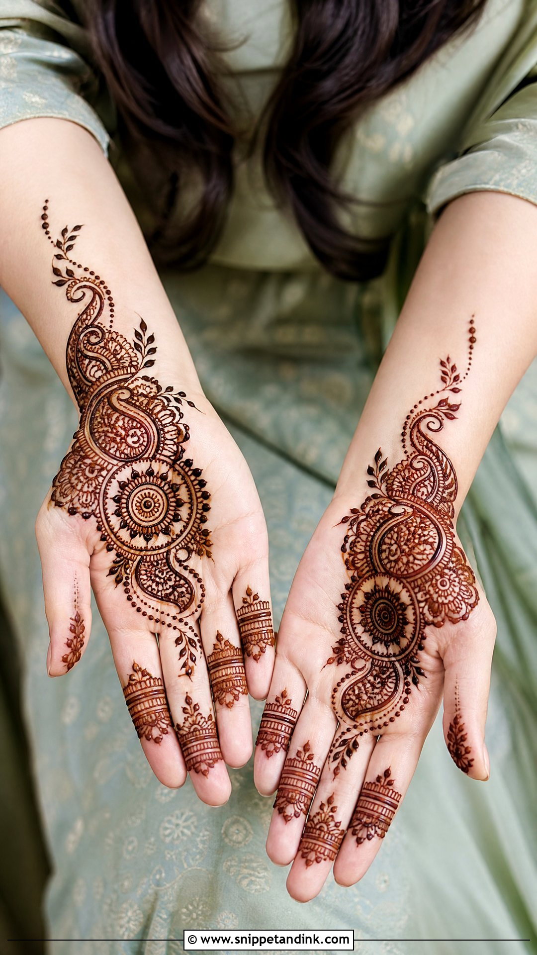 Simple Indo Arabic Front Hand Mehndi Design - Snippet and Ink - 35 Simple Easy Front Hand Mehndi Designs