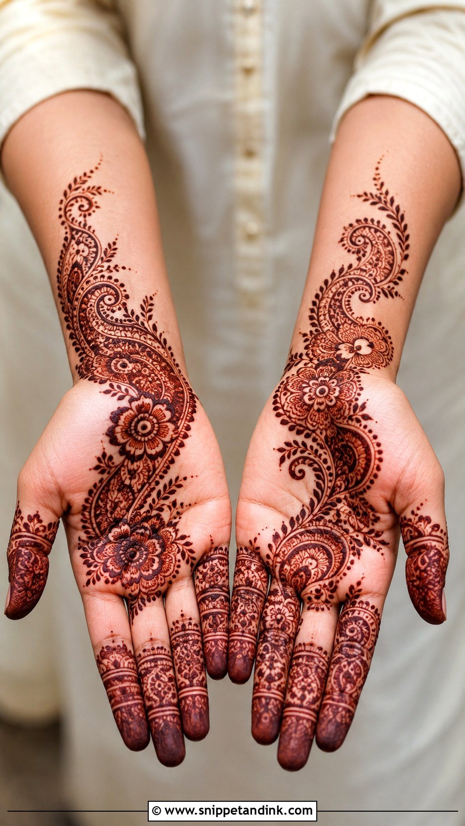 Simple Indo Arabic Mehndi Design - Snippet and Ink - 35 Simple Mehndi Designs