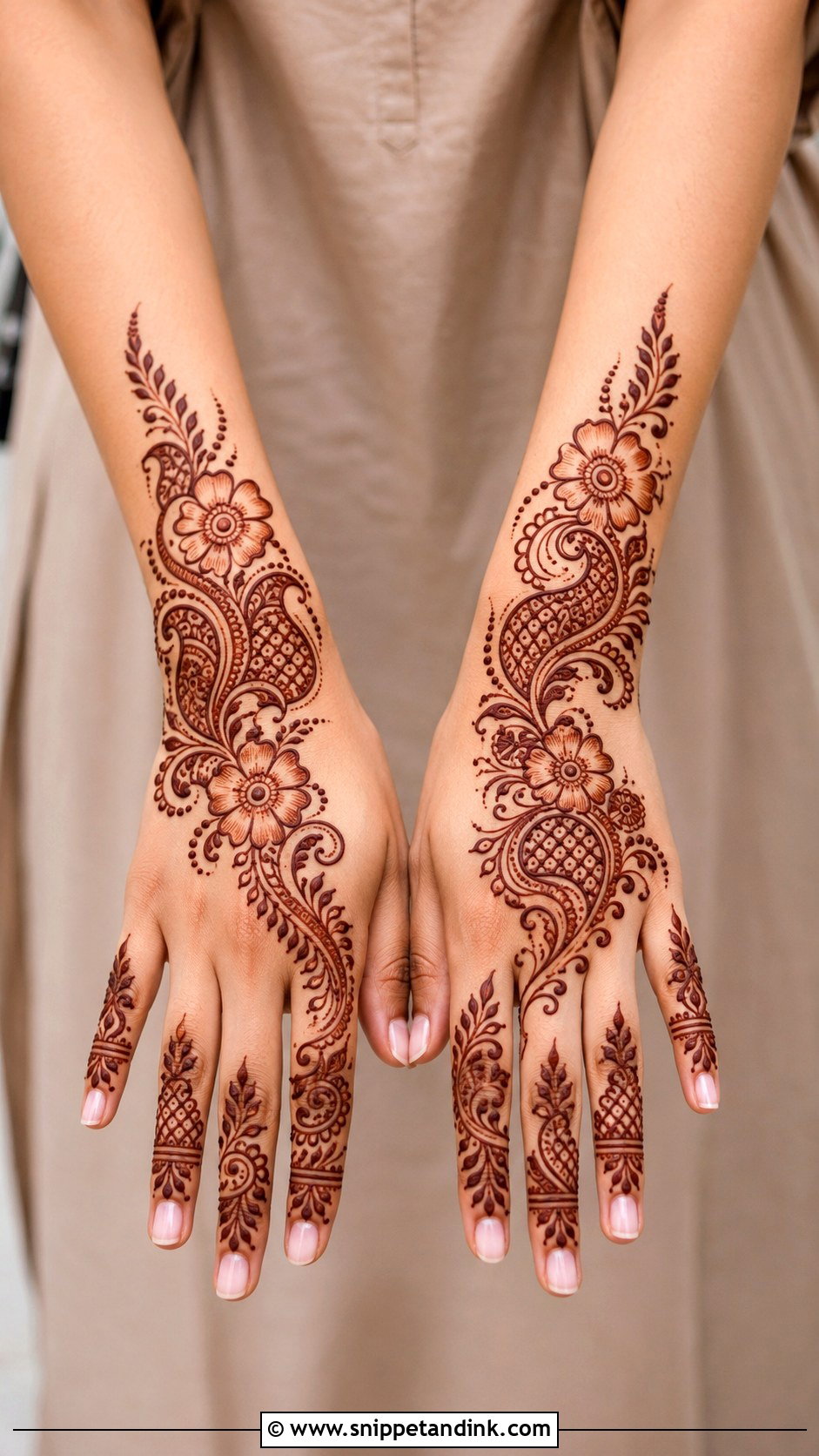 Simple Indo Arabic Mehndi Design - Snippet and Ink - 35 Mehndi Designs for Beginners