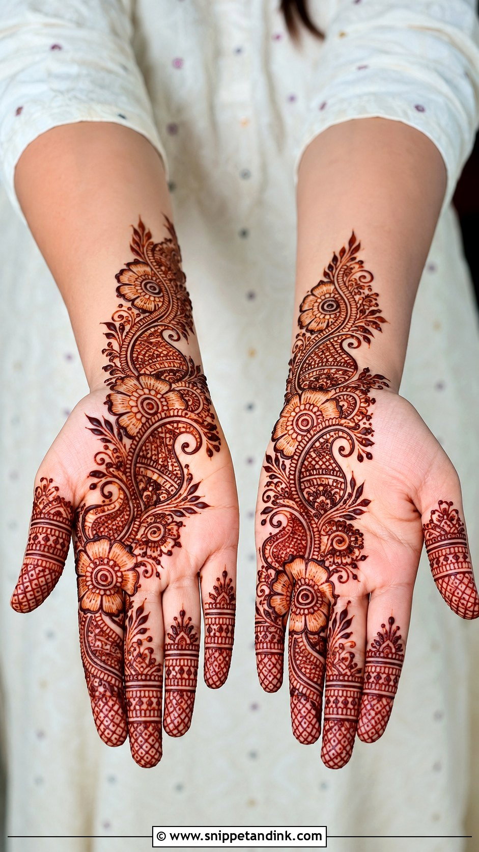 Simple Indo Arabic Mehndi Design - Snippet and Ink - 35 Simple Mehndi Design Ideas