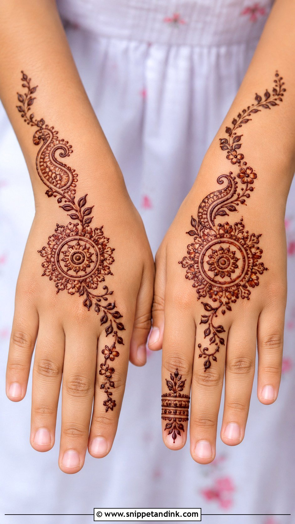 Simple Indo Arabic Mehndi Design For Kids - Snippet and Ink - 30 Very Simple Mehndi Designs for Kids