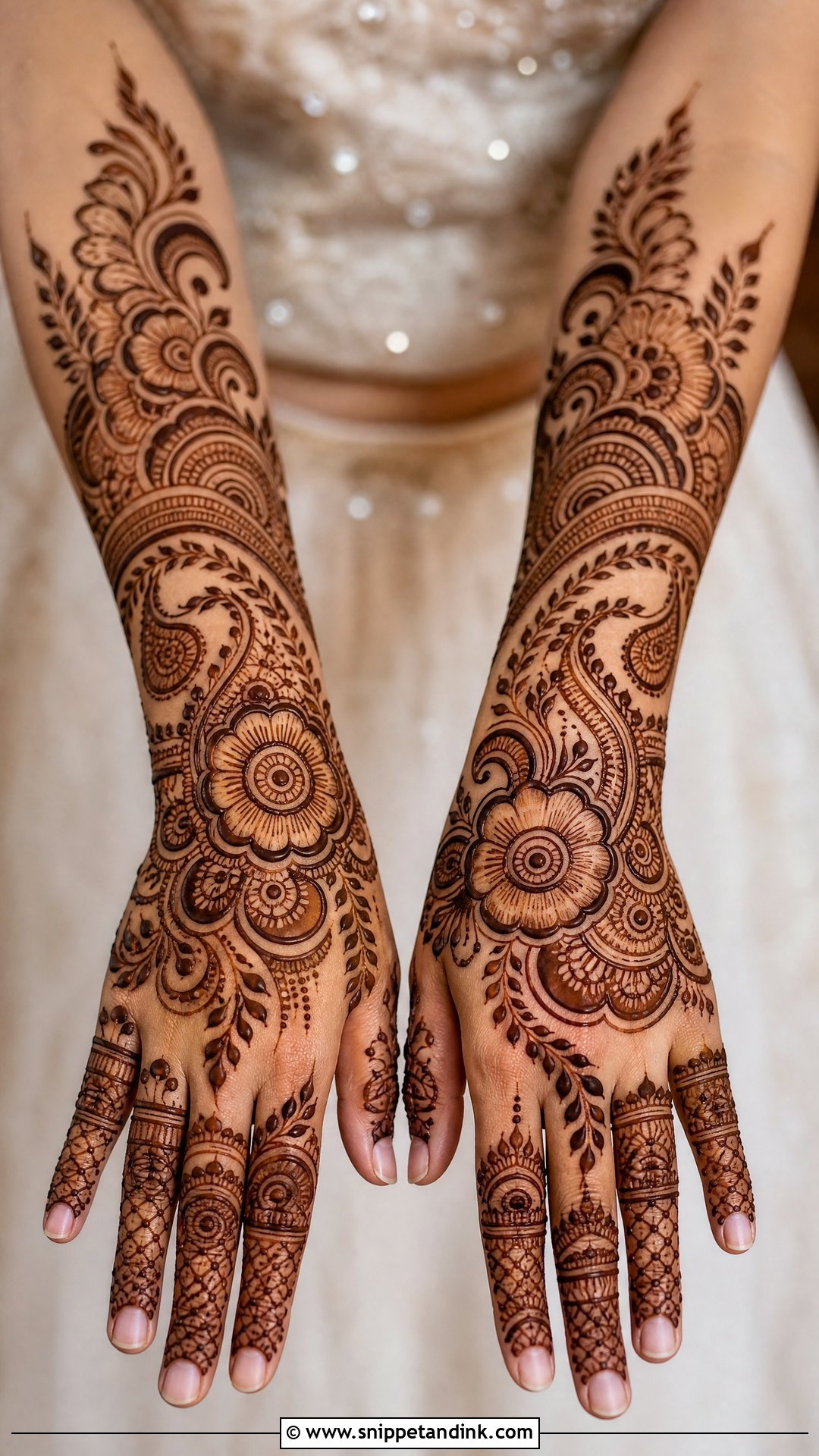 Simple Indo Arabic Wedding Mehndi Design - Snippet and Ink - 25 Simple Wedding Mehndi Designs