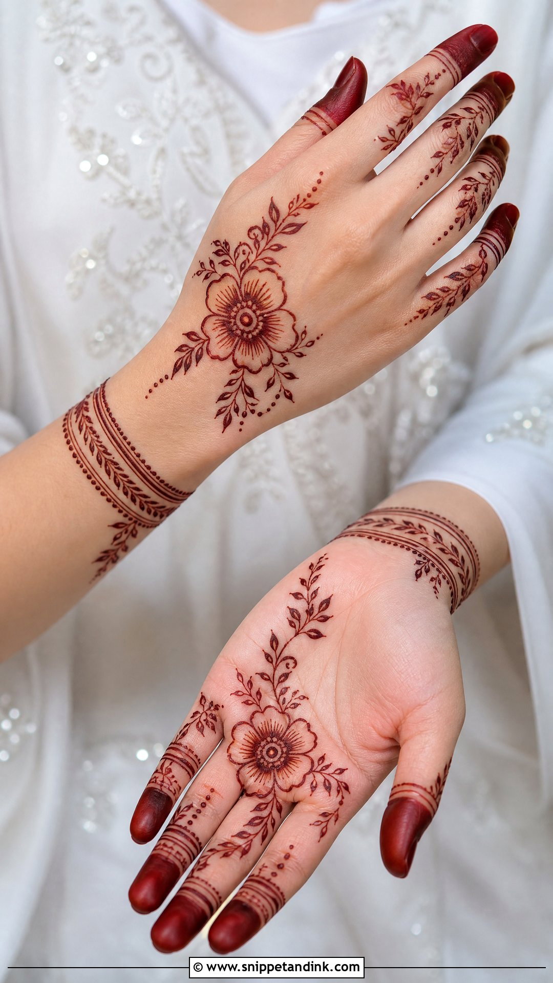 Simple Khaleeji Bridal Henna - Snippet and Ink - 20 Khaleeji Bridal Henna Ideas