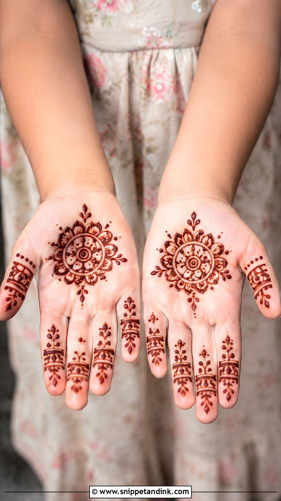 Simple Kids Mehndi Design Front Hand - Snippet and Ink - 30 Kids Children Mehndi Designs