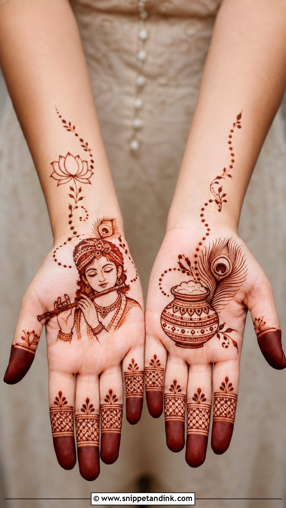Simple Krishna Mehndi Design - Snippet and Ink - 30 Krishna Mehndi Designs