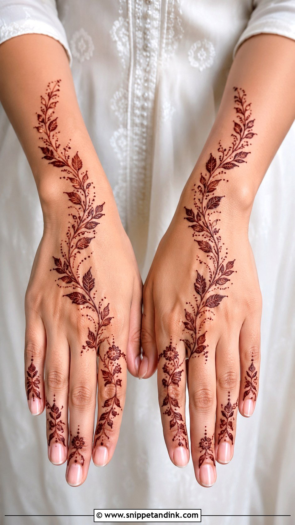 Simple Leaf Back Hand Mehndi Design - Snippet and Ink - 35 Simple Unique Back Hand Mehndi Designs