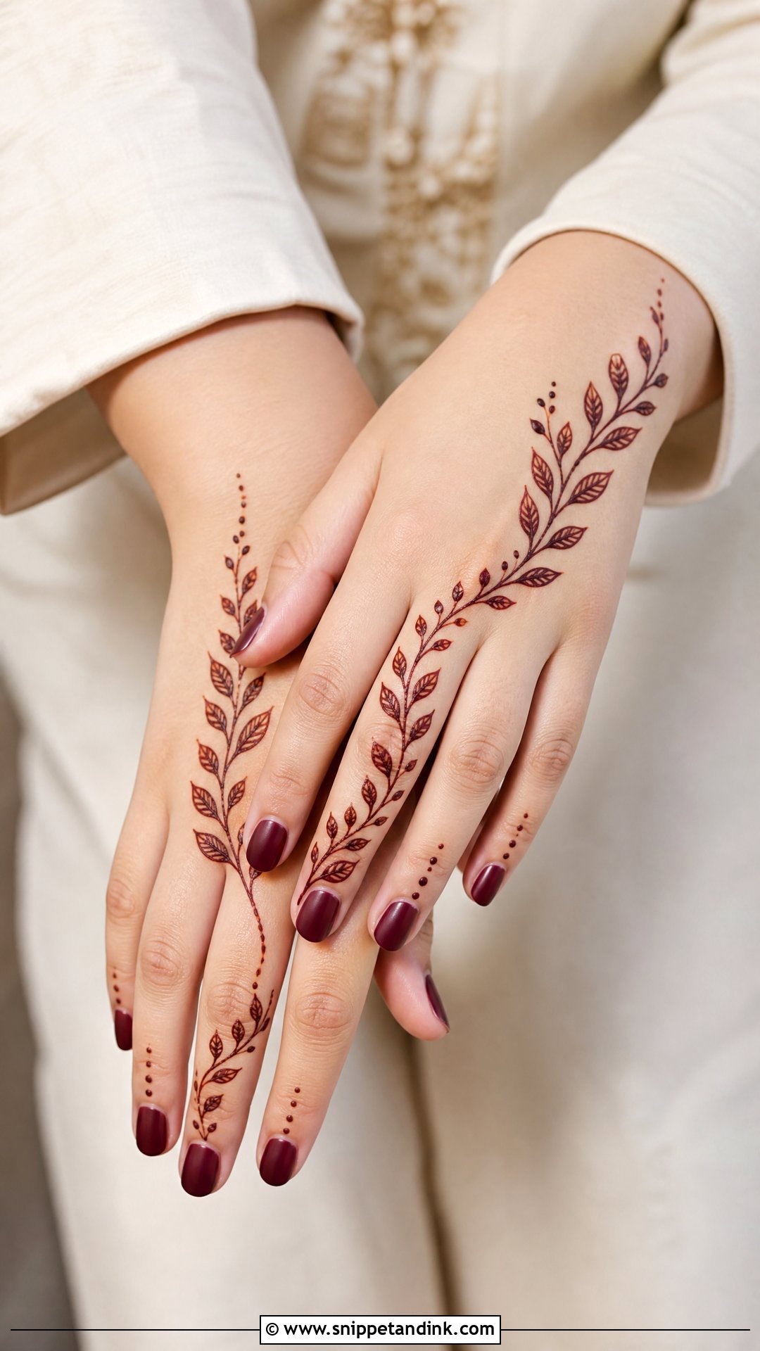 Simple Leaf Mehndi Design - Snippet and Ink - 35 Very Simple Mehndi Designs