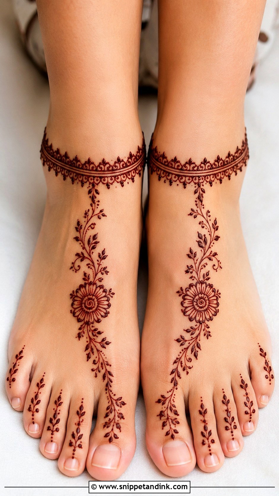 Simple Legs Mehndi Design - Snippet and Ink - 35 Legs Mehndi Design Ideas
