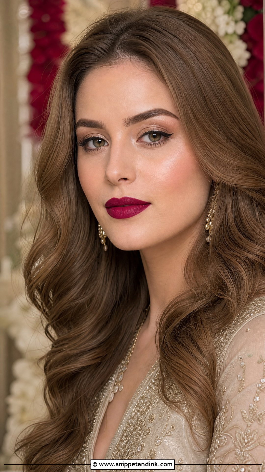 Simple Lehenga Bold Lip Makeup - Snippet and Ink - 20 Lengha Makeup Looks