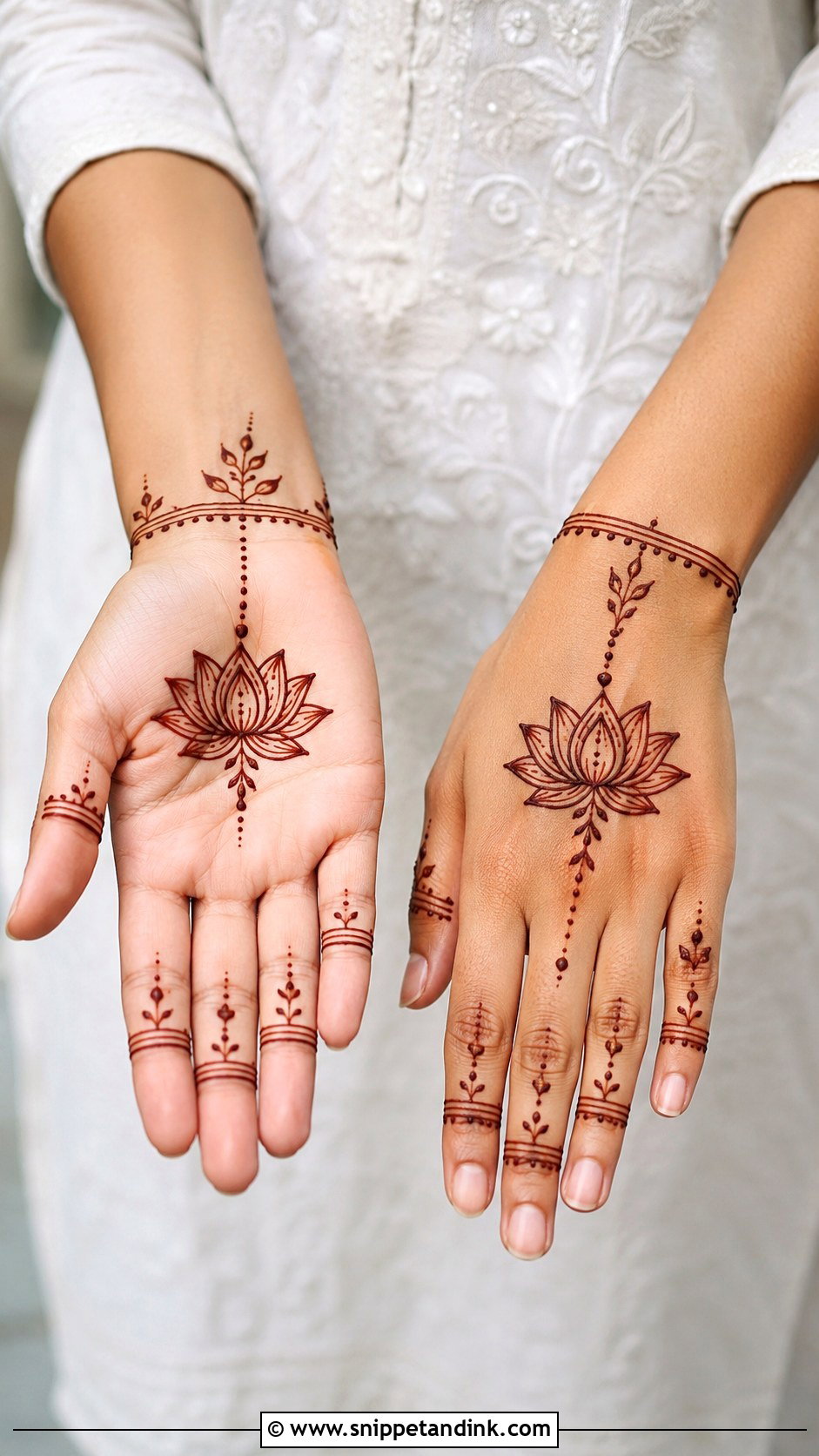 Simple Lotus Mehndi Design - Snippet and Ink - 35 Lotus Mehndi Design Ideas