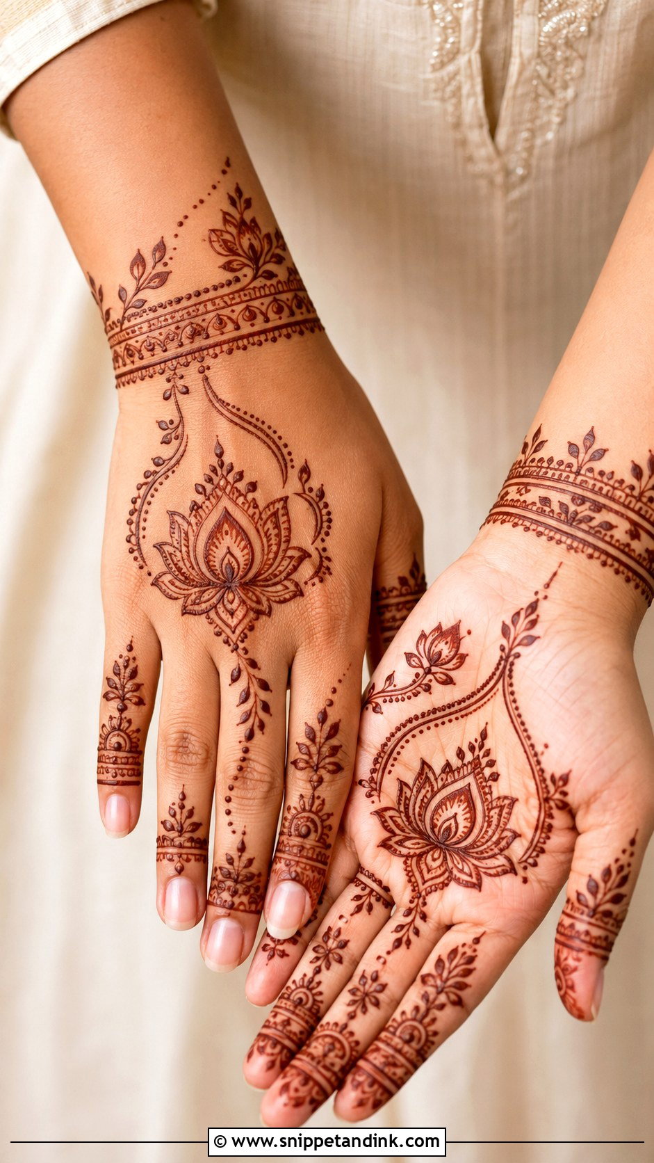 Simple Lotus Mehndi Design - Snippet and Ink - 35 New Simple Mehndi Designs