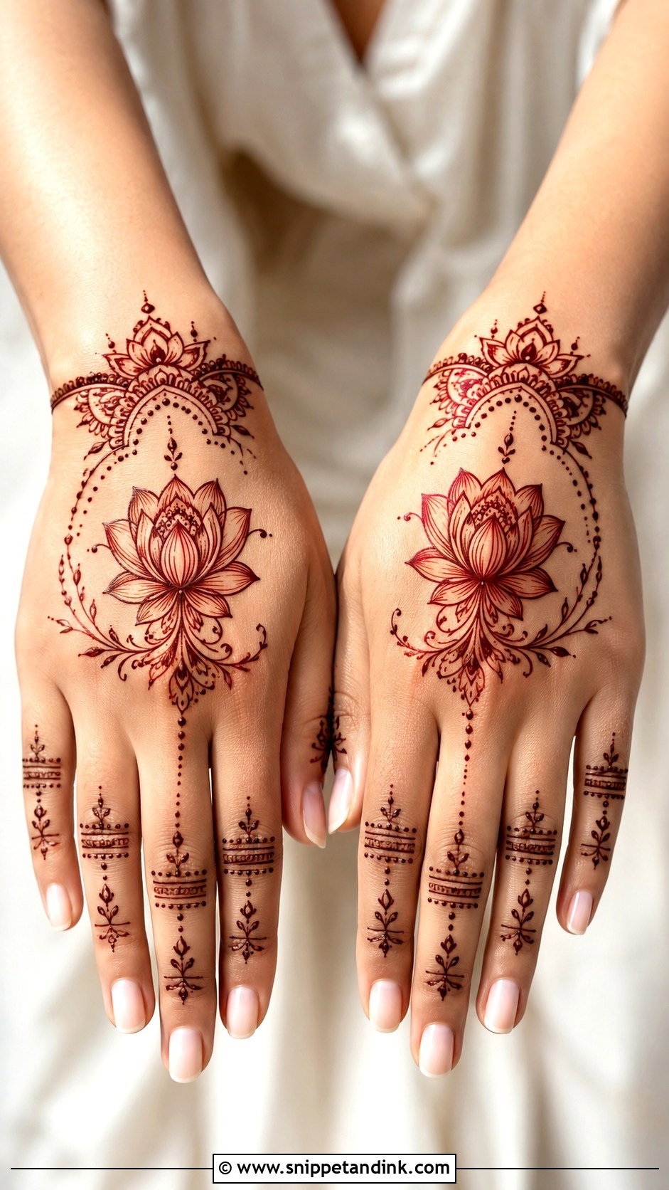 Simple Lotus Mehndi Design - Snippet and Ink - 35 Simple Aesthetic Mehndi Designs