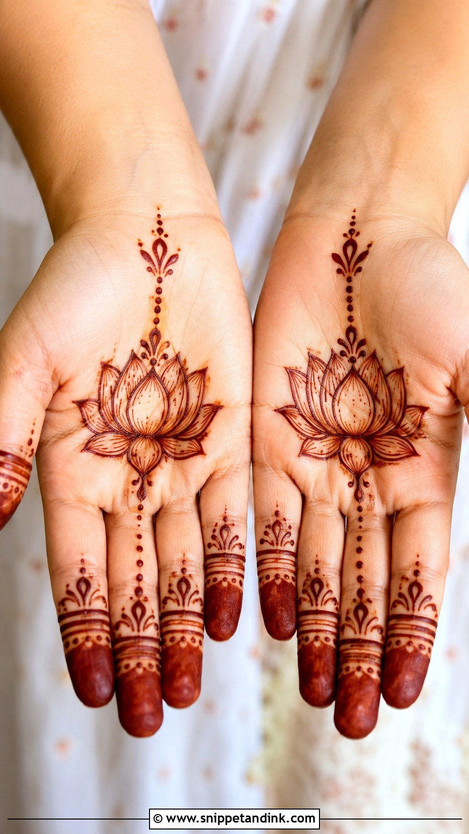 Simple Lotus Mehndi Design For Palm - Snippet and Ink - 30 Lotus Flower Mehndi Design Ideas